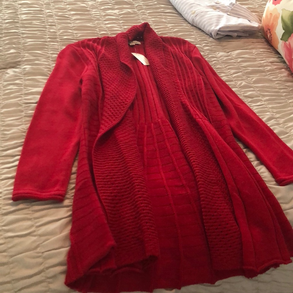 Red Open Cardigan/Sweater